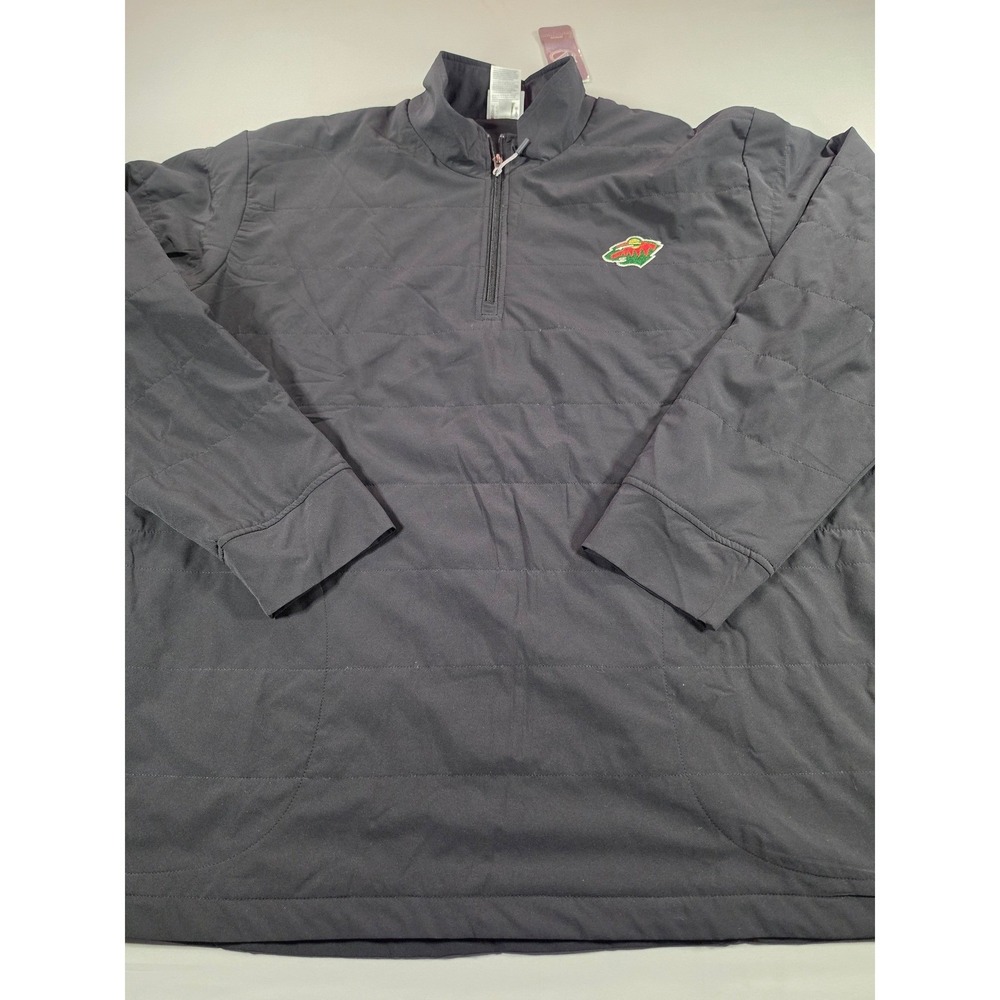 NHL Minnesota Wild Mens XL Quarter Zip Quilted Pullover Jacket Gray H0M5J1ECOS